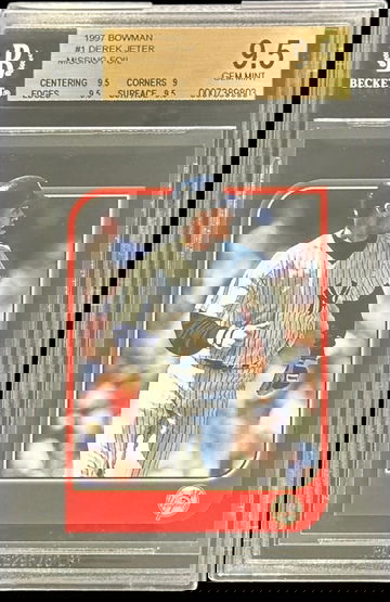 1997 BOWMAN DEREK JETER RARE ERROR NO NAME BGS 9.5