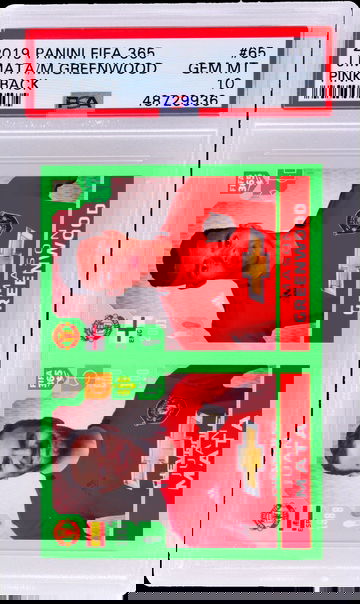 2019 Panini Fifa 365 Pink Back Juan Mata/Mason Greenwood #65 PSA 10