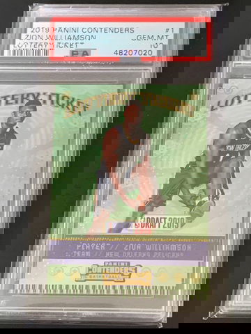 2019/20 Panini Contenders Zion Williamson Lottery Ticket PSA 10