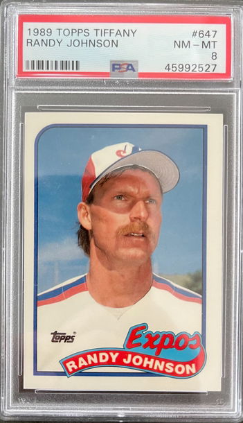 1989 Topps Tiffany Randy Johnson PSA 8