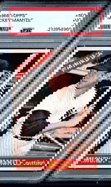 1966 Topps #50 Mickey Mantle PSA 3 VG