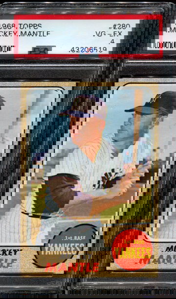 1968 Topps #280 Mickey Mantle PSA 4 VG-EX