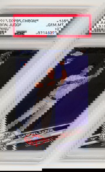 2017 Topps Chrome AARON JUDGE Catching #169 RC PSA 10 Gem Mint Yankees Rookie