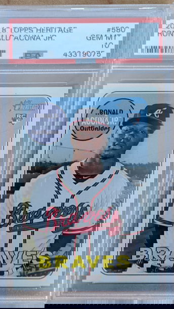 2018 Topps Heritage 580 Ronald Acuna Jr. RC PSA 10 GEM MINT 