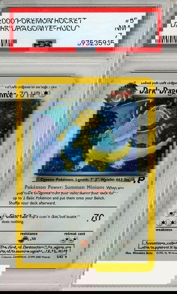 2000 POKEMON ROCKET DARK DRAGONITE-HOLO #5 PSA 7 NM
