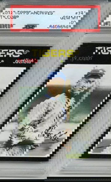 2012 TOPPS ARCHIVES #74 TY COBB BASEBALL CARD DETROIT TIGERS PSA 10 LOW POP RARE