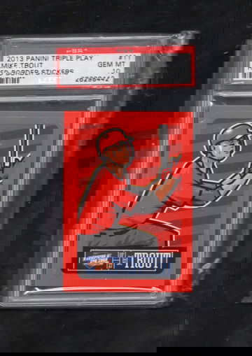 2013 Panini Triple Play Red Border Stickers #11 Mike Trout PSA 10 GEM MINT