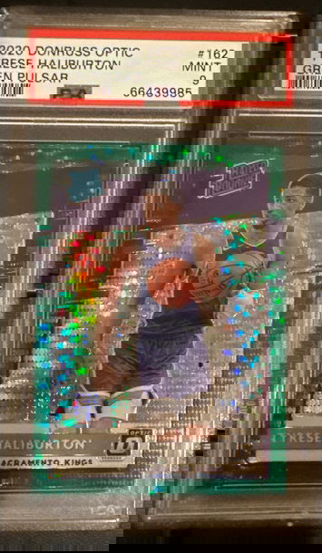 2020 Donruss Optic Tyrese Haliburton Green Pulsar PSA 9