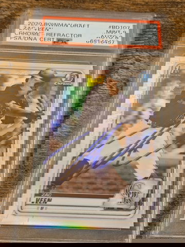 2020 Bowman Chrome 1st Zac Veen Refractor In Person Auto PSA 9