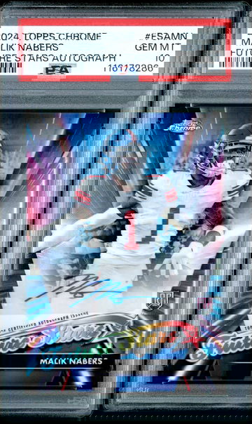 Malik Nabers 2024 Topps Chrome Future Stars Autographs #FSAMN PSA 10 Auto