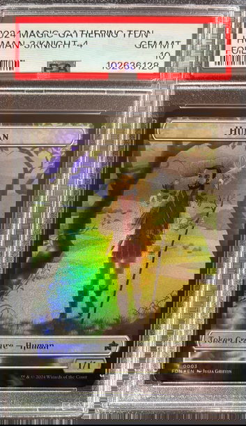2024 Magic the Gathering Human/Knight Double Sided Foil Foundations T0003/T0004 PSA 10 Gem Mint