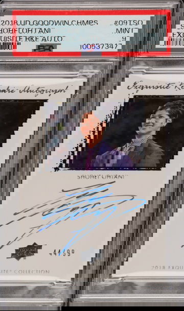 2018 SHOHEI OHTANI UPPER DECK GOODWIN CHAMPIONS EXQUISITE ROOKIE AUTOGRAPH PSA 9