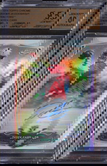 2014 Topps Chrome Derek Carr Refractor AUTO Autograph Rookie Card /150 BGS 9.5 Gem Mint
