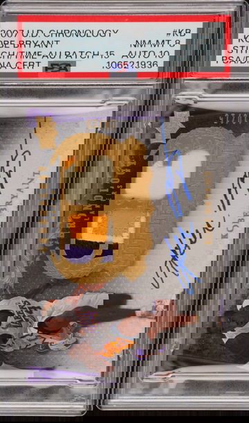 2007 KOBE BRYANT UPPER DECK CHRONOLOGY STITCHES IN TIME PSA 8