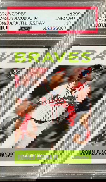 2018 Topps Throwback Thursday #209 Ronald Acuna PSA 10 