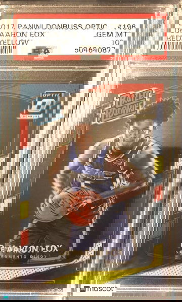 De'Aaron Fox 2017 Donruss Optic Red/Yellow PSA 10 Gem Mint #196 Sacramento Kings