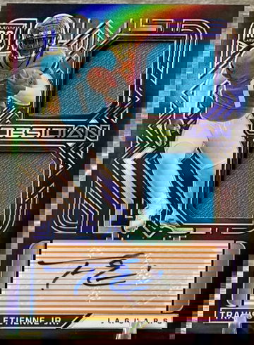 2021 Panini Obsidian Travis Etienne auto /50 Dual patch