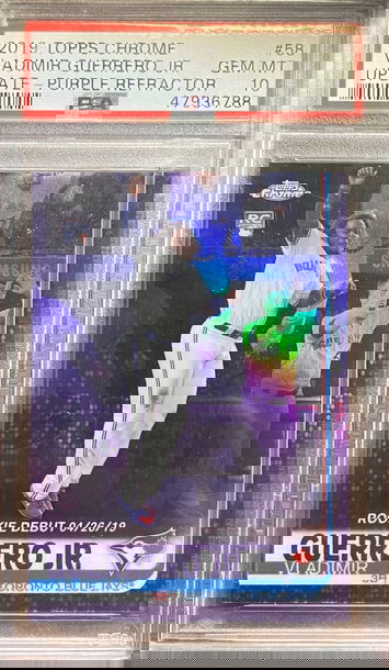 2019 Topps Chrome Update Vladimir Guerrero Jr Purple Refractor Rookie /175 PSA 10