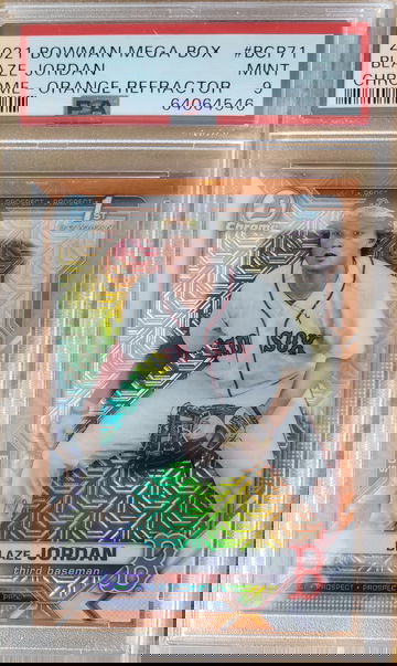 2021 Bowman Chrome Baseball - Blaze Jordan 1st Prospect Orange Mojo 16/25 PSA 9 Mint!