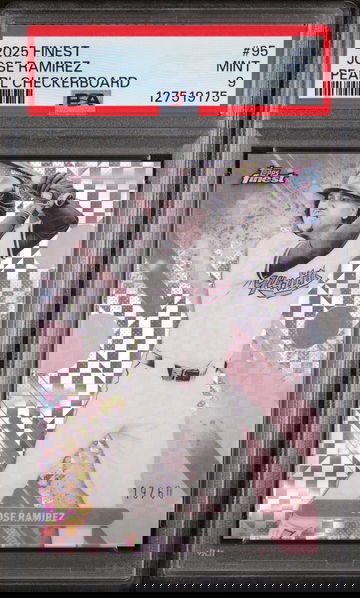 2025 Topps Finest Pearl Checkerboard Jose Ramirez #95 /60 PSA 9