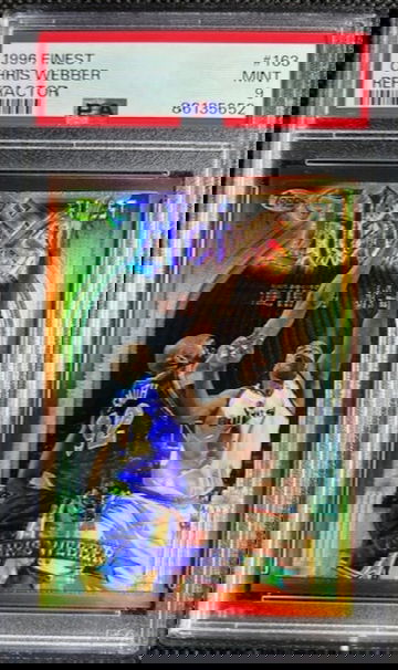 1996 TOPPS FINEST HEIRS #163 CHRIS WEBBER PSA 9 MINT WASHINGTON BULLETS HOF