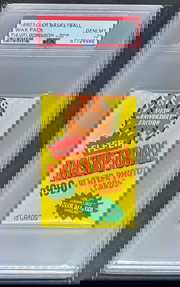 1990 FLEER BASKETBALL WAX PACK DAVID ROBINSON RC TOP #172 PSA 10 1/1 POP 1 RARE