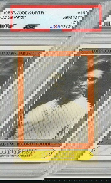 1985 TOPPS WOOLWORTH #14 LOU GEHRIG CARD NEW YORK YANKEES PSA 10 LOW POP