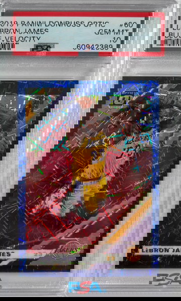 2019 Panini Donruss Optic LeBron James Blue Velocity PSA 10 Gem Mint