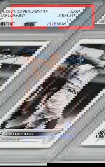 2022 TOPPS UPDATE #US4 LOU GEHRIG CARD NEW YORK YANKEES PSA 10 SP LOW POP