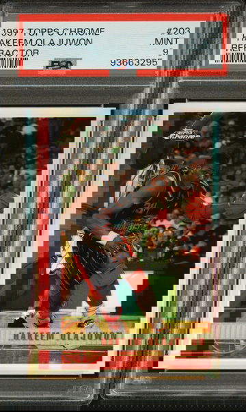 1997 Topps Chrome #203 HAKEEM OLAJUWON Refractor PSA 9 MINT