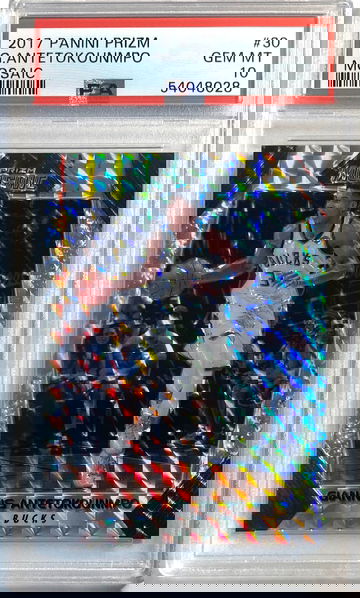 2017-18 Panini Prizm Basketball #30 Giannis Antetokounmpo Mosaic Prizm PSA 10