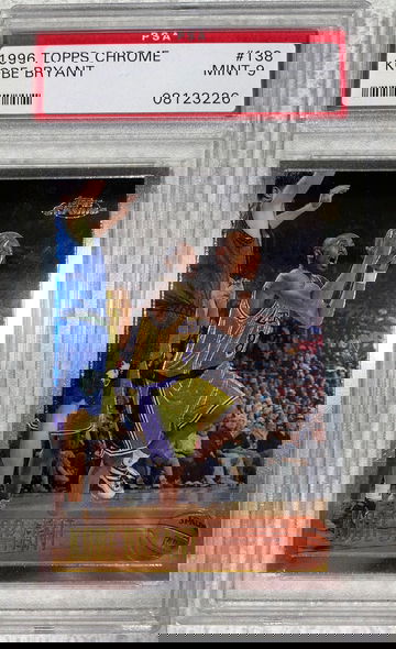 1996 Topps Chrome Kobe Bryant Rookie Card #138 PSA 9 Mint (HOF, Lakers)