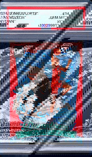 2024 Matas Buzelis Panini Donruss Optic Downtown Prizm Laser Rookie PSA 10 #24 Lazer SP RC DOWNTOWN!