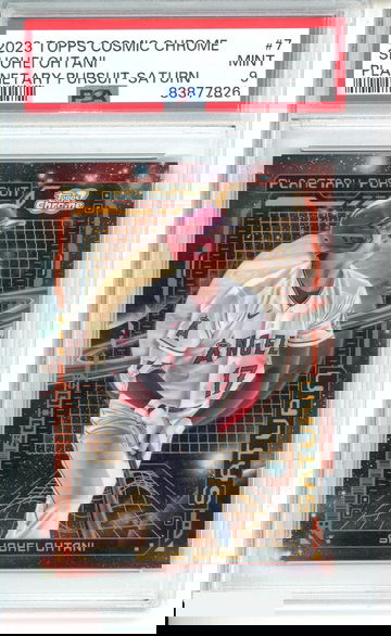 2023 TOPPS COSMIC CHROME PLANETARY PURSUIT SHOHEI OHTANI #7 SATURN PSA 9 MINT