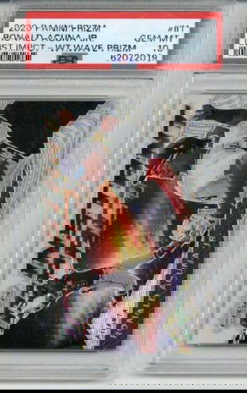 2020 PANINI PRIZM INSTANT IMPACT WHITE WAVE #II1 RONALD ACUNA JR PSA 10 LOW POP