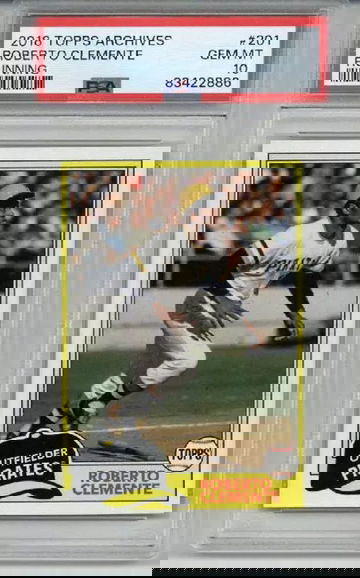 2018 TOPPS ARCHIVES RUNNING #201 ROBERTO CLEMENTE PIRATES PSA 10 LOW POP