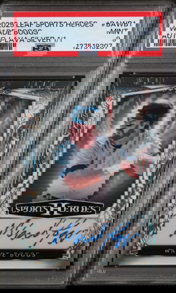 2025 Leaf Metal Sports Heroes Autograph Lava Silver 1/1 Wade Boggs #BAWB1 PSA 9