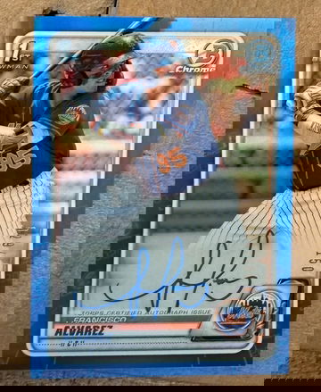 2020 Bowman Chrome Francisco Alvarez 1st Rookie Blue Auto /150
