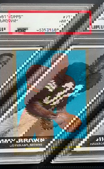 1961 Topps Football Jim Brown #71 — PSA 7 (NM) — Premium Eye Appeal