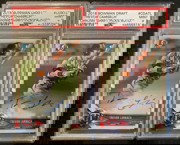 (2) PSA 9 2018 Bowman Draft Chrome TREVOR LARNACH 1st Auto