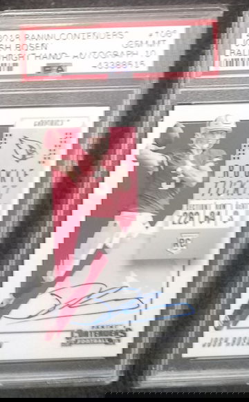 Josh Rosen 2018 Panini Contenders Ball/Right Hand Auto #106 PSA 10