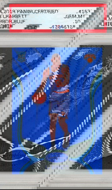 2019 panini certified RJ Barrett rookie mirror blue PSA 10