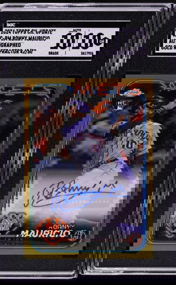 2024 Topps Chrome Gold Ref Ronny Mauricio ROOKIE AUTO /50 #AC-RM SGC 10 GEM MINT