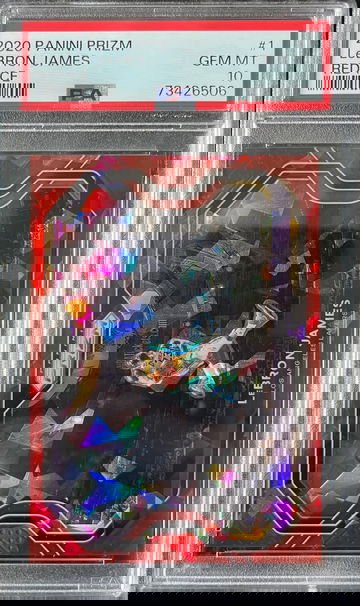 2020 Panini Prizm Red Ice Kobe Tribute #1 LeBron James PSA 10 GEM MINT