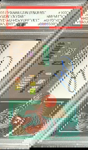 2017 Panini Contenders JAYSON TATUM ROOKIE PLAYOFF TICKET AUTO /35 PSA 8/10 AUTO