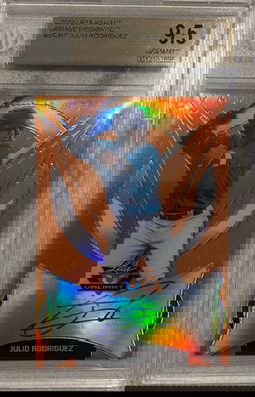 2019 Leaf Valiant  Orange Prismatic Julio Rodriguez RC Auto BGS 9.5/10