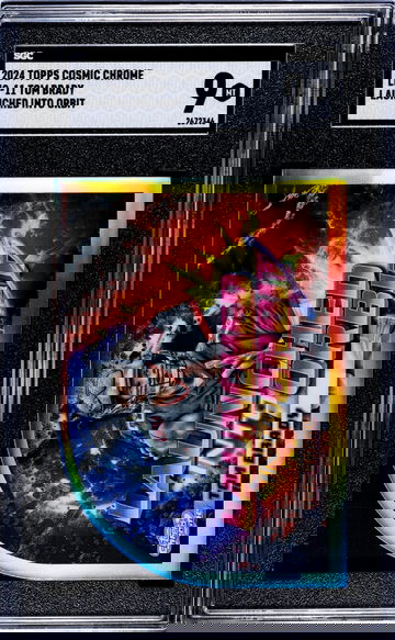 2024 Topps Cosmic Chrome #LIO-11 Tom Brady Launched Into Orbit SGC 9