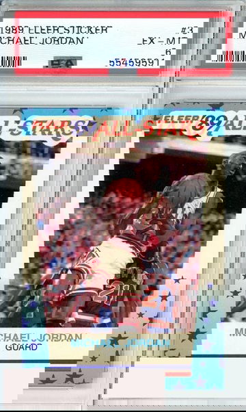 1989 FLEER STICKER MICHAEL JORDAN  #3 PSA EX-MT 6