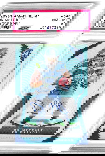 2019 prizm dk metcalf auto autograph silver prizm psa 8