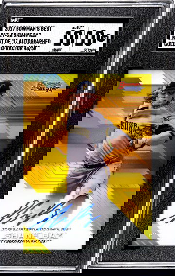 2017 Bowman's Best Best of '17 Autographed Gold Refractor 48/50 Shane Baz SGC 10 with 10 Auto Pop 2!!!